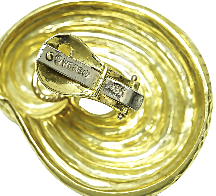 Estate David Webb Gold Earrings