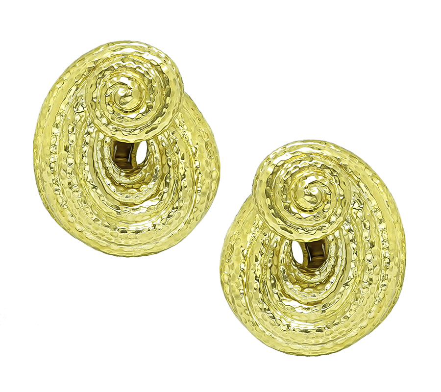 Estate David Webb Gold Earrings