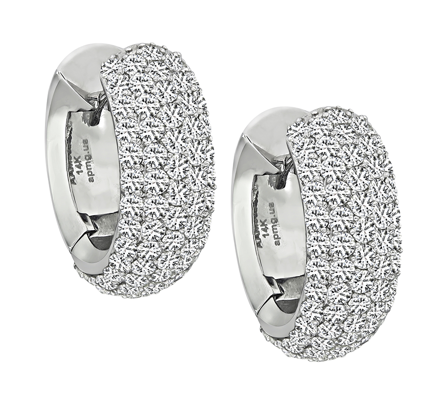 Estate 3.00ct Diamond Huggies Earrings