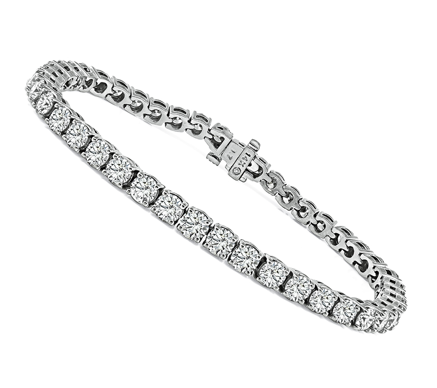 Estate 9.00ct Diamond Gold Tennis Bracelet