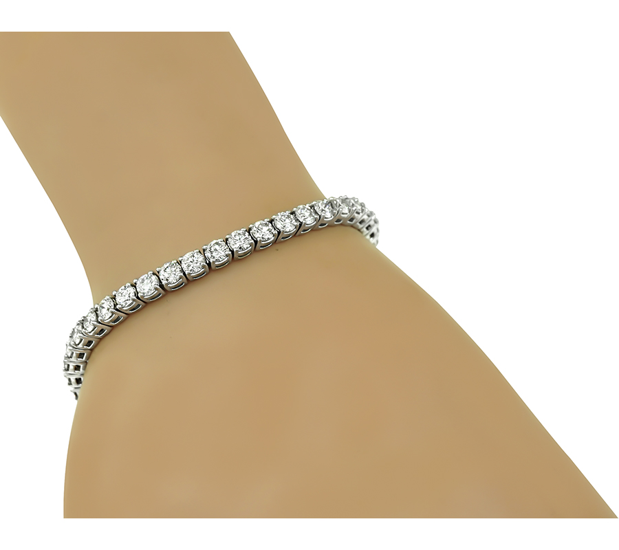 Estate 9.00ct Diamond Gold Tennis Bracelet