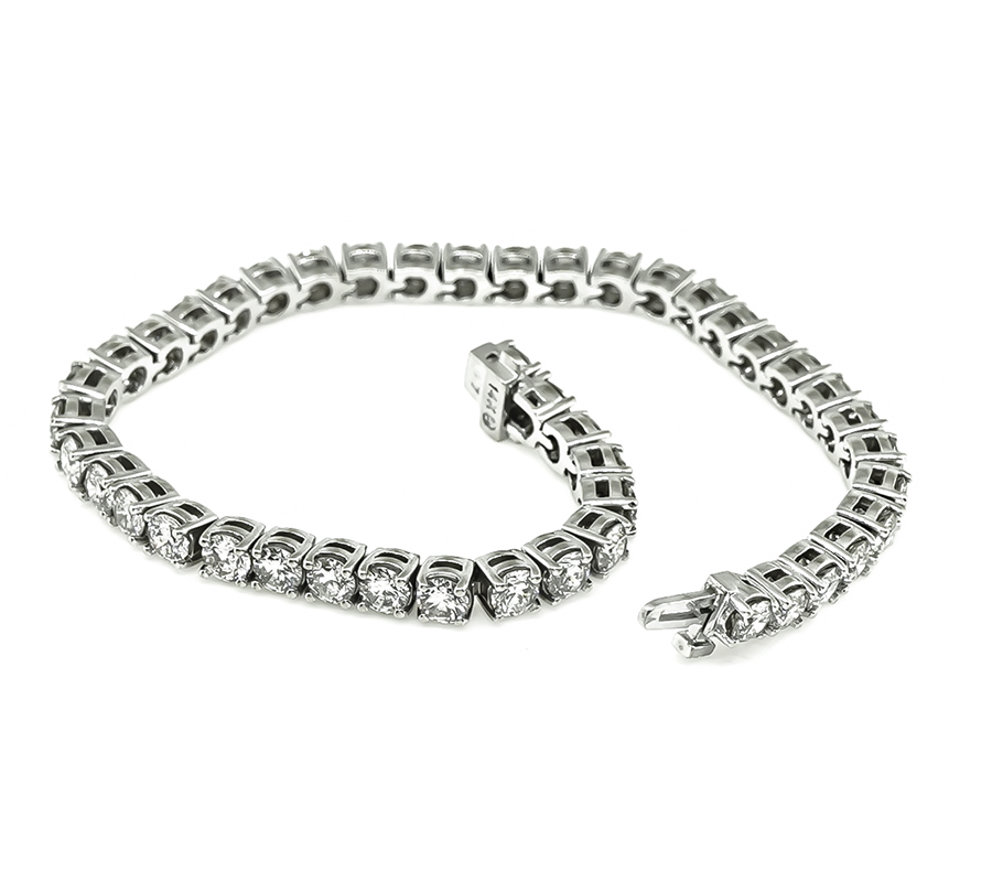 Estate 9.00ct Diamond Gold Tennis Bracelet