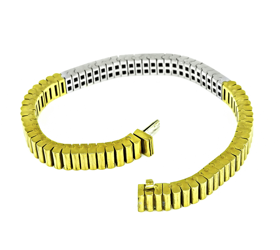 Estate 2.00ct Diamond Two Tone Gold Bracelet