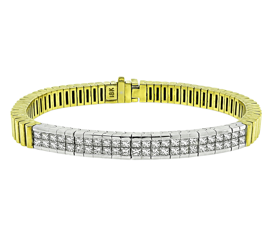 Estate 2.00ct Diamond Two Tone Gold Bracelet