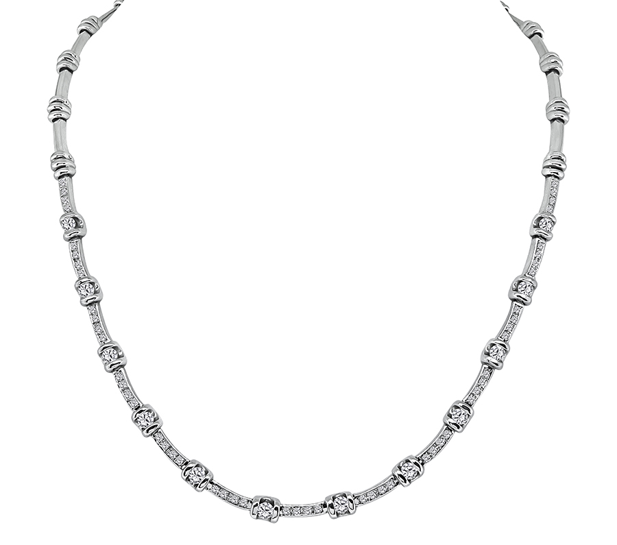 Estate 2.75ct Diamond Gold Necklace