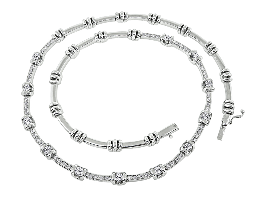 Estate 2.75ct Diamond Gold Necklace