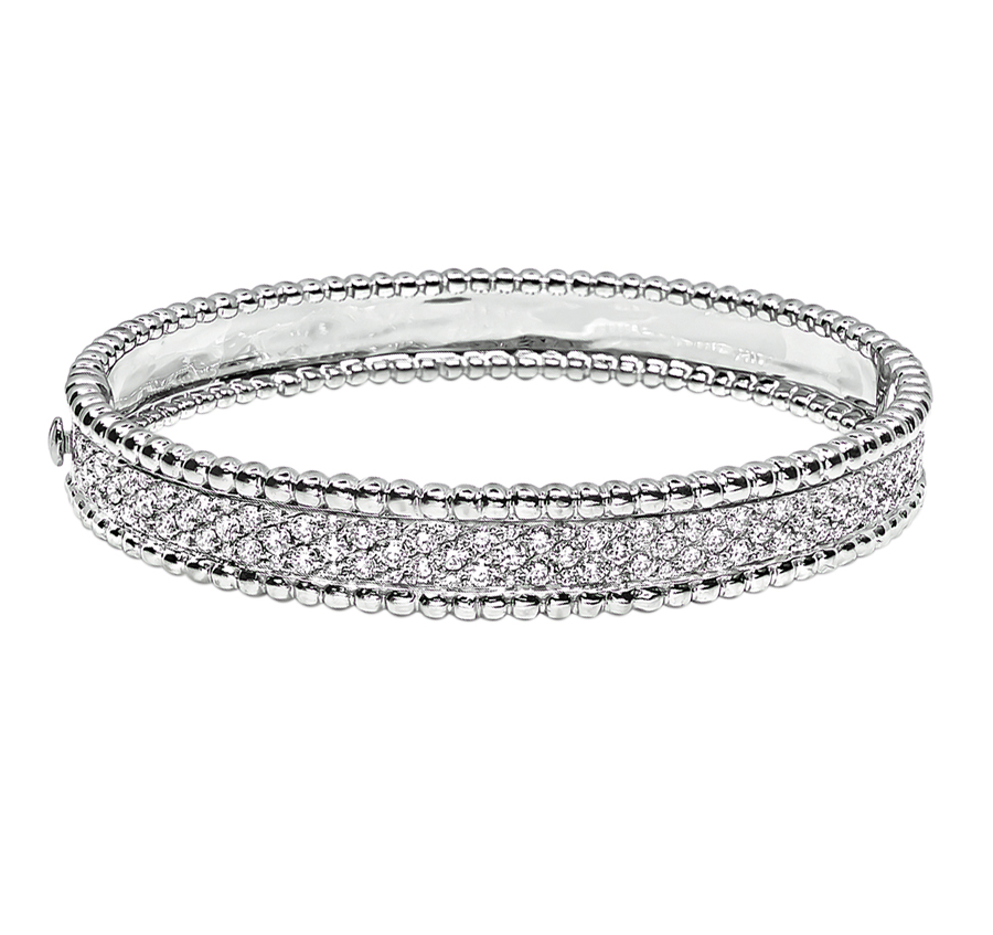 Estate 3.50ct Diamond Gold Bangle