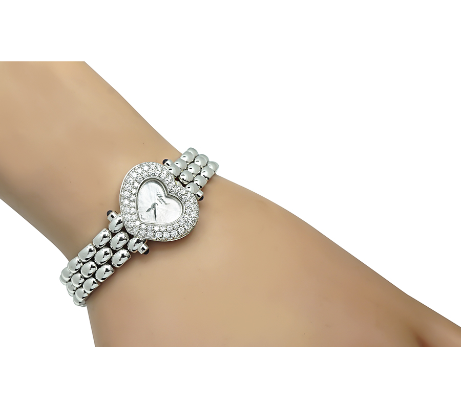 Estate Chopard 1.43ct Diamond Heart Gold Watch