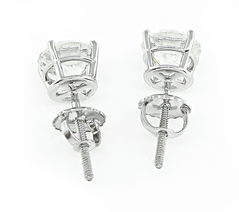 Estate GIA Certified 2.00cttw Diamond Stud Earrings