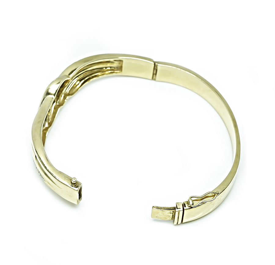 Estate 1.50ct Diamond Gold Bangle