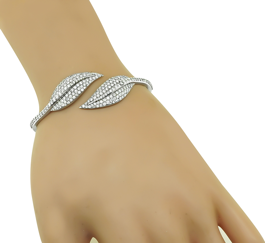 Estate 3.00ct Diamond Gold Bangle