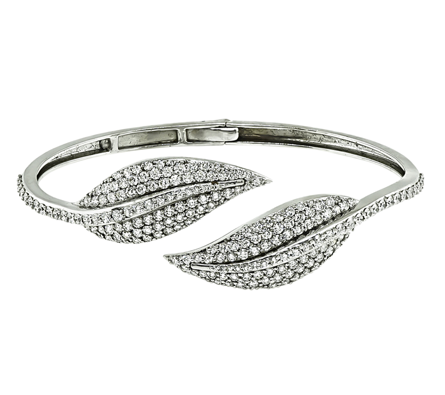 Estate 3.00ct Diamond Gold Bangle