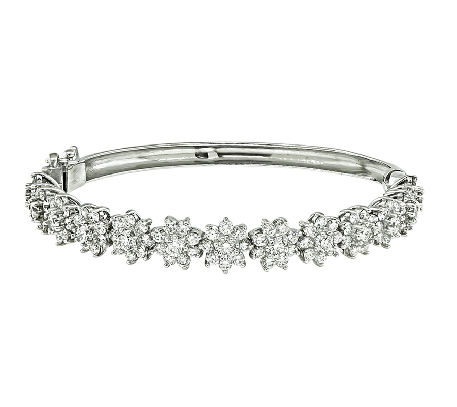 Estate 5.00ct Diamond Platinum Bangle