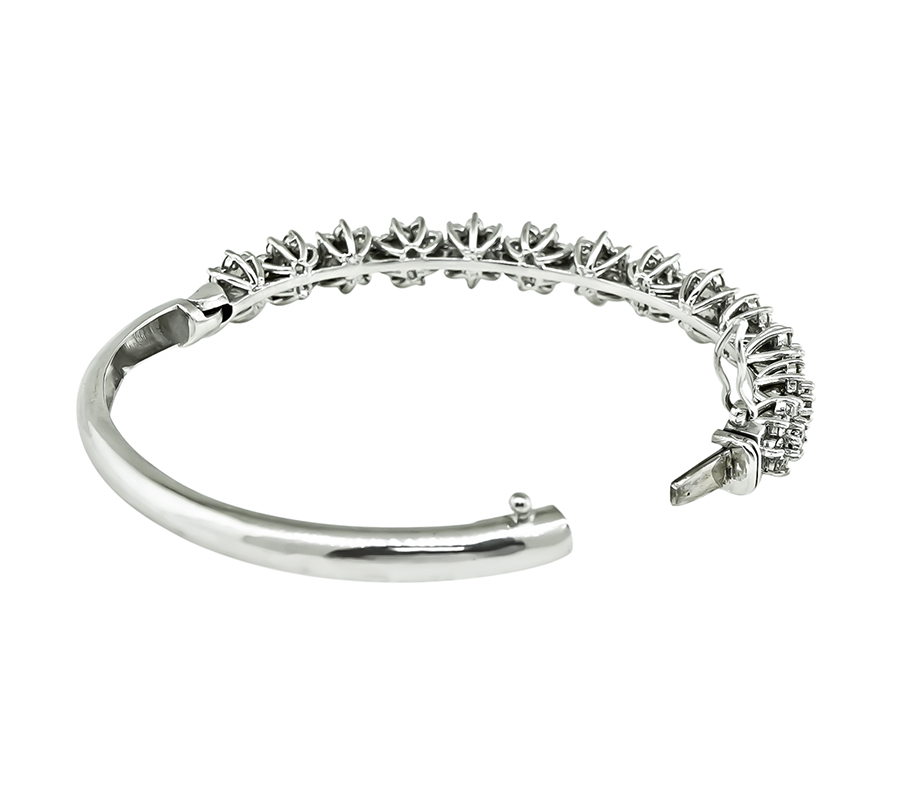 Estate 5.00ct Diamond Platinum Bangle