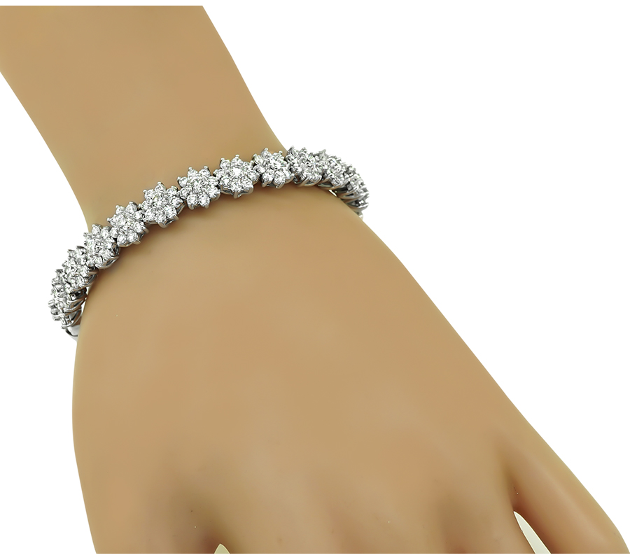 Estate 5.00ct Diamond Platinum Bangle