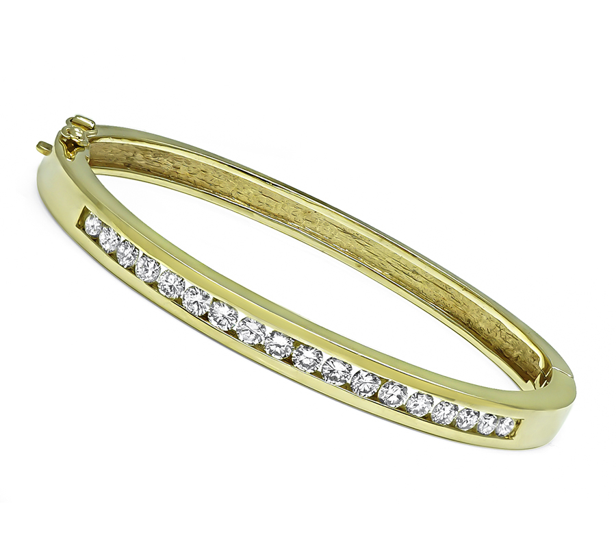 Estate 1.80ct Diamond Gold Bangle