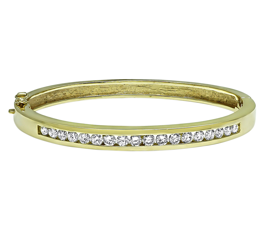 Estate 1.80ct Diamond Gold Bangle