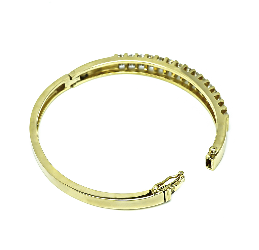 Estate 3.00ct Diamond Gold Bangle