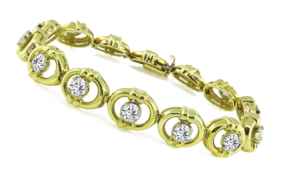 Estate 4.00ct Diamond Gold Bracelet