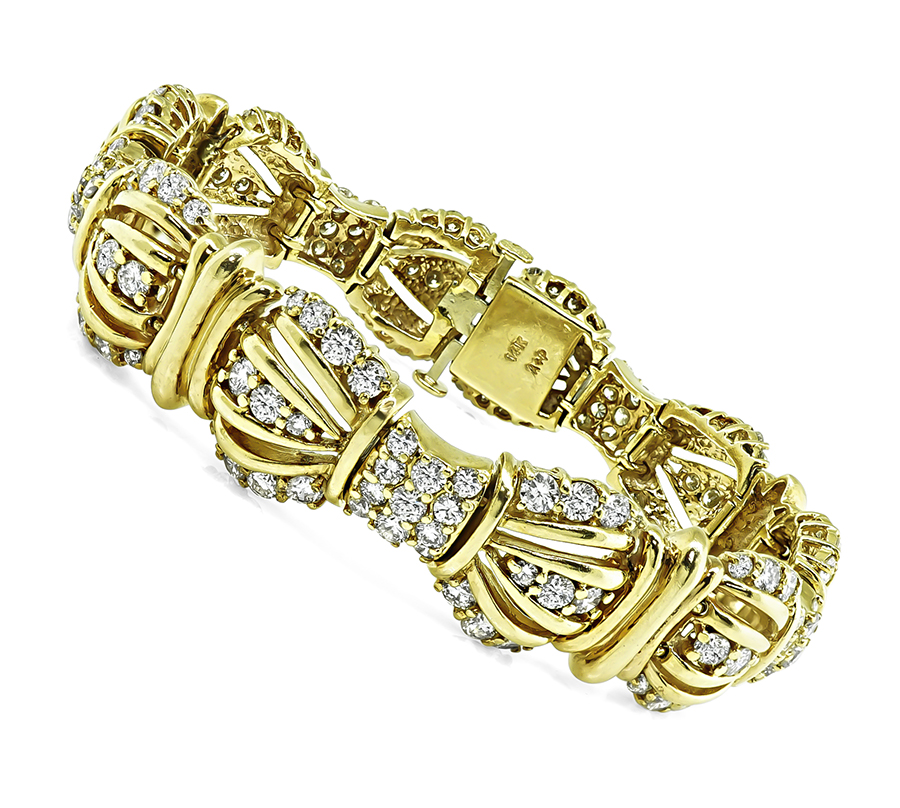 Estate 6.50ct Diamond Gold Bracelet