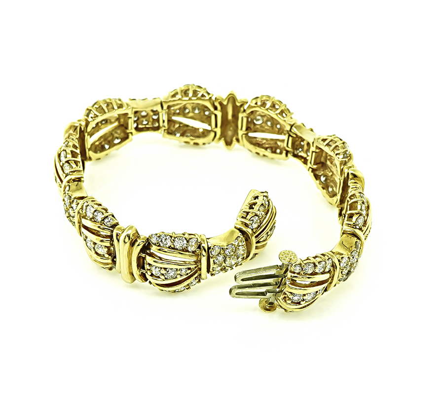 Estate 6.50ct Diamond Gold Bracelet