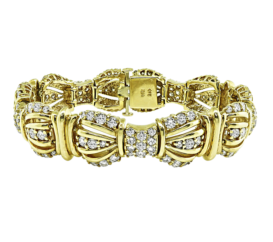 Estate 6.50ct Diamond Gold Bracelet