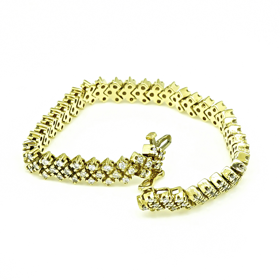 Estate 3.75ct Diamond Gold Bracelet