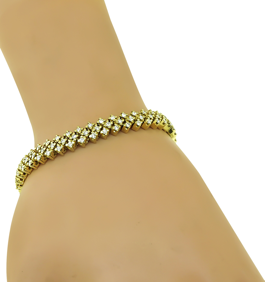 Estate 3.75ct Diamond Gold Bracelet