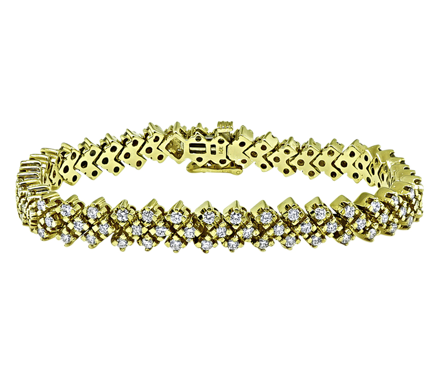 Estate 3.75ct Diamond Gold Bracelet