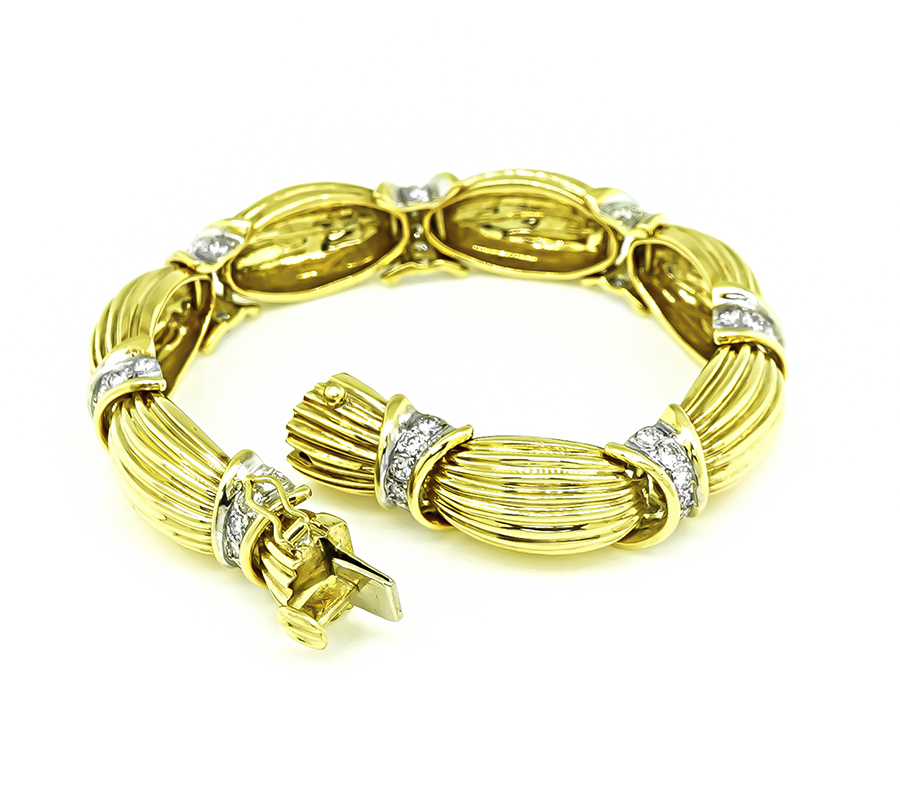 Estate 3.00ct Diamond Gold Bracelet