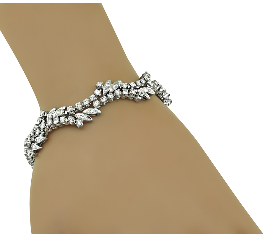 Estate 5.00ct Diamond Gold Bracelet