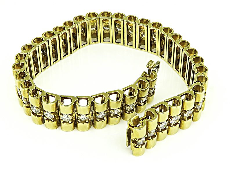 Estate 5.70ct Diamond Gold Bracelet