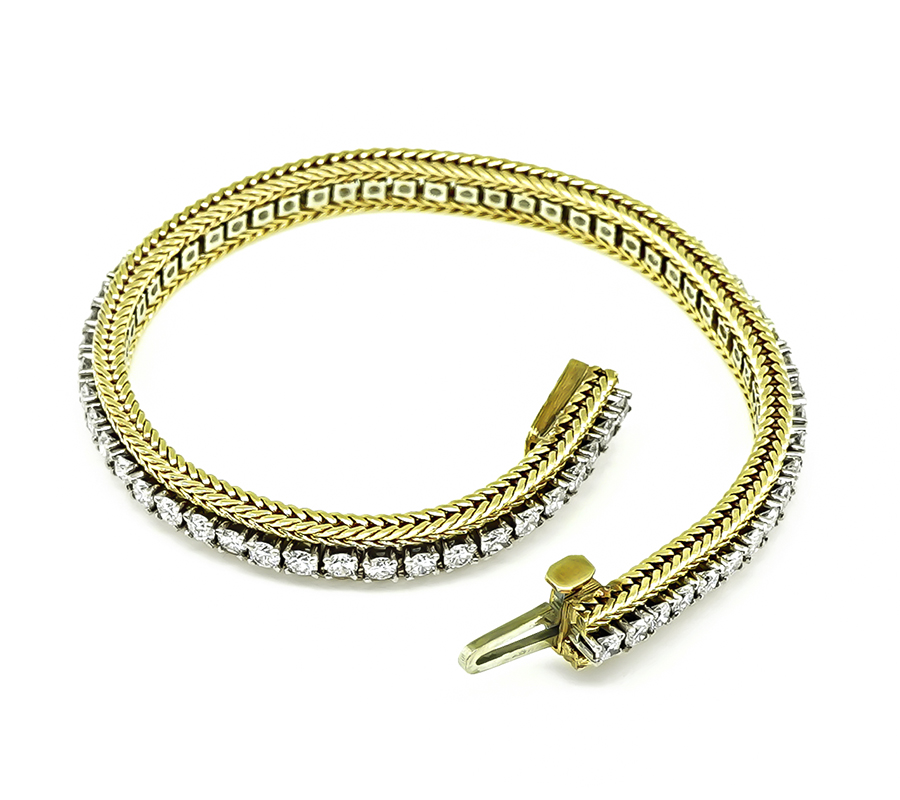 Estate 4.25ct Diamond Gold Bracelet