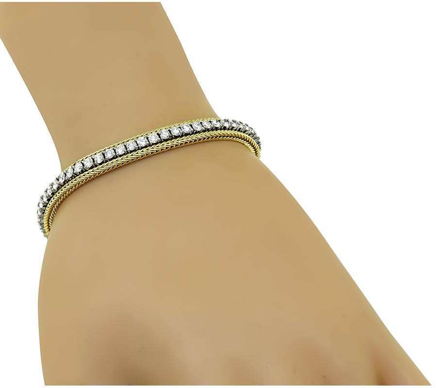 Estate 4.25ct Diamond Gold Bracelet