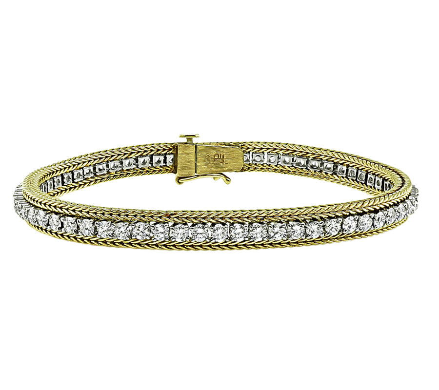 Estate 4.25ct Diamond Gold Bracelet