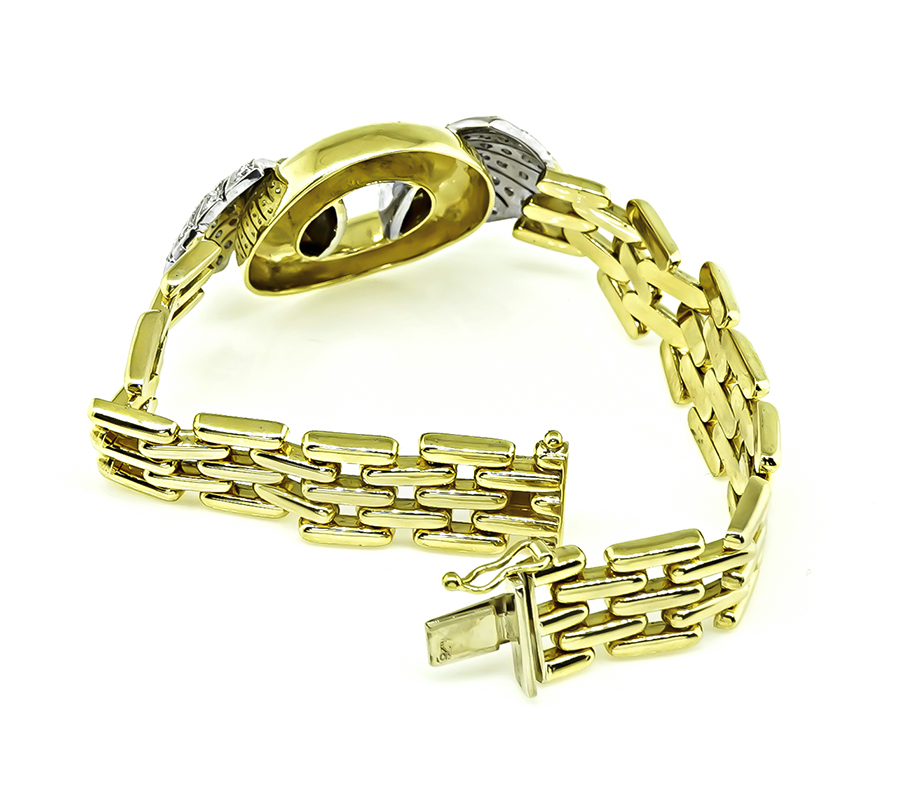 Estate 1.80ct Diamond Two Tone Gold Bracelet