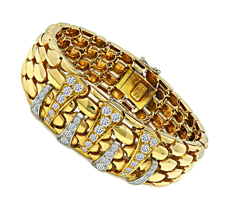 Estate 2.00ct Diamond Gold Bracelet