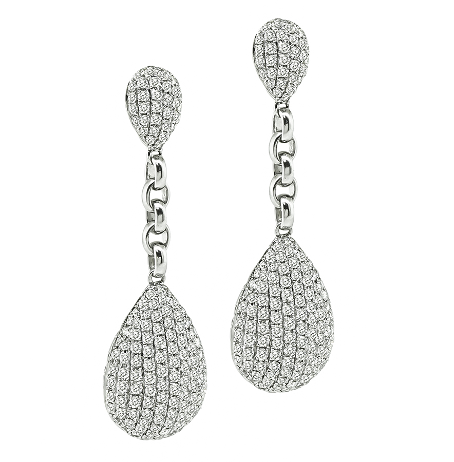 Estate 3.50ct Diamond Drop Earrings