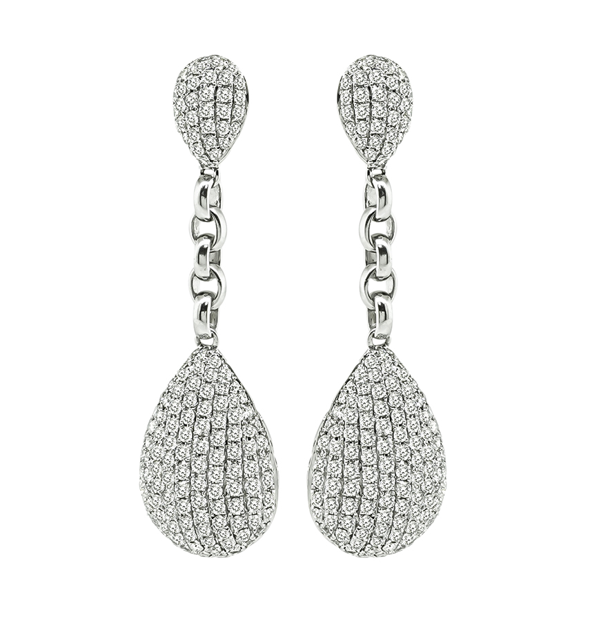 Estate 3.50ct Diamond Drop Earrings