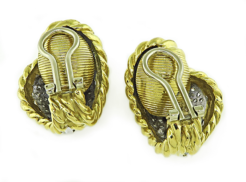 Estate 2.00ct Diamond Gold Earrings