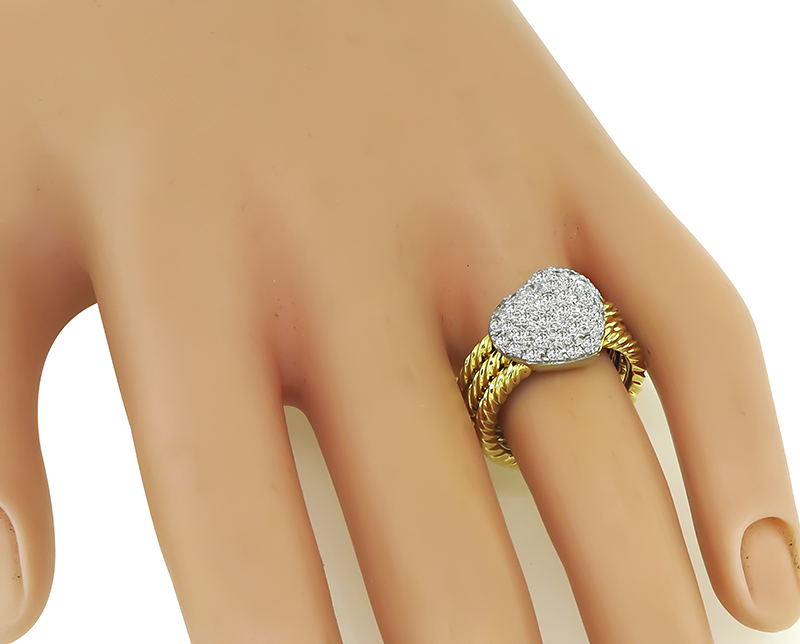 Estate 0.75ct Diamond Heart Ring