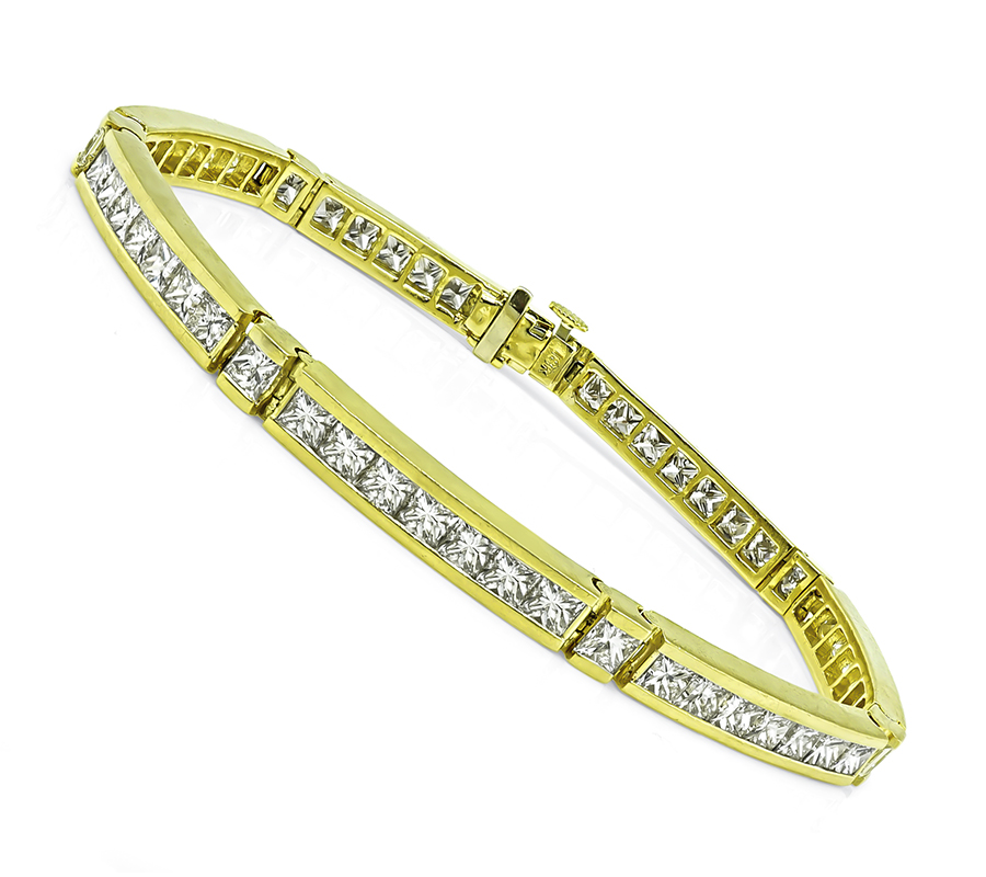 Estate 8.00ct Diamond Gold Line Bracelet