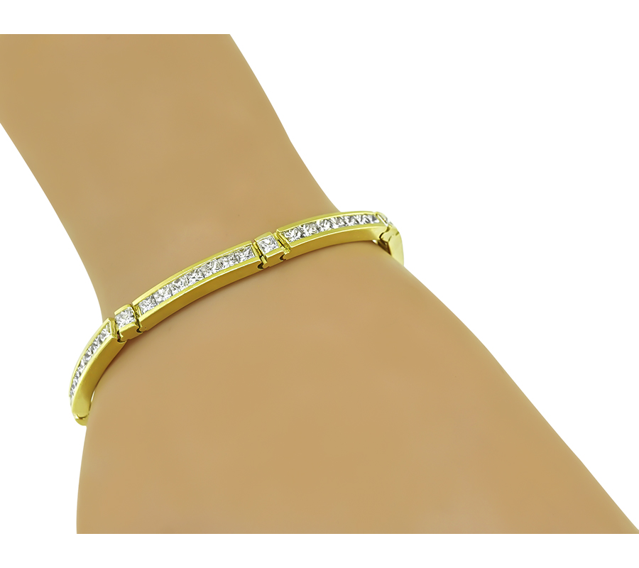 Estate 8.00ct Diamond Gold Line Bracelet