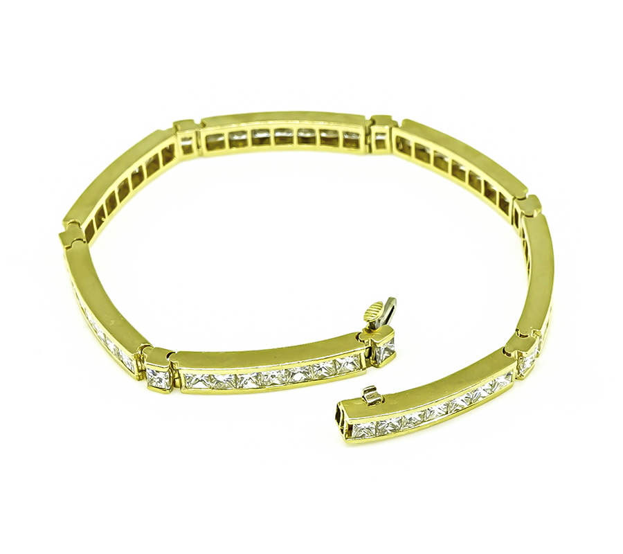 Estate 8.00ct Diamond Gold Line Bracelet