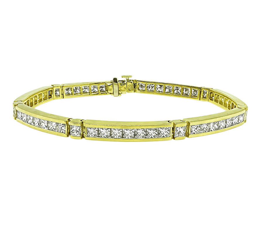 Estate 8.00ct Diamond Gold Line Bracelet