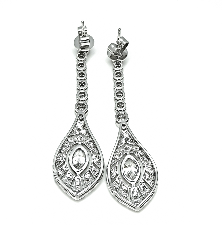 Estate 2.03ct Diamond Drop Earrings