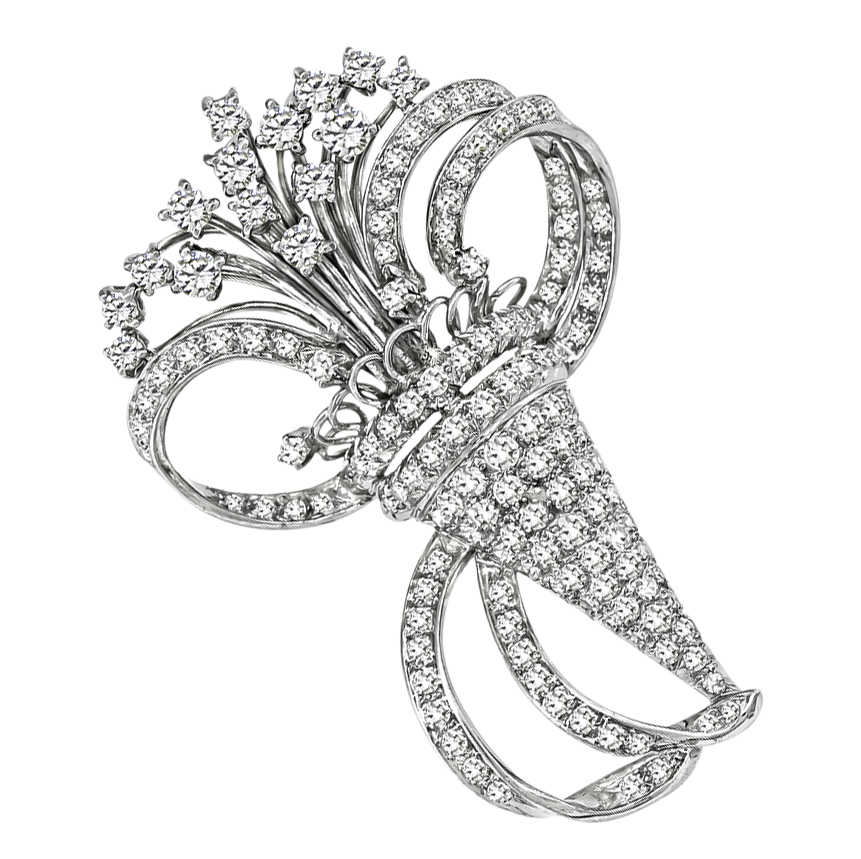 Estate 5.50ct Diamond Platinum Pin