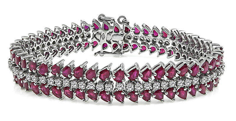 Estate 14.00ct Ruby 1.40ct Diamond Bracelet