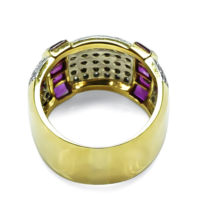 Estate 1.00ct Diamond 2.32ct Ruby Gold Ring