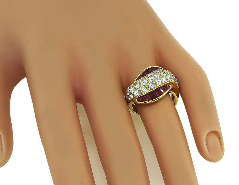 Estate 2.61ct Diamond 1.99ct Ruby Gold Ring